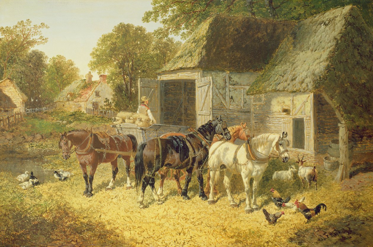 Konie w uprzęży autorstwa John Frederick Herring Junior