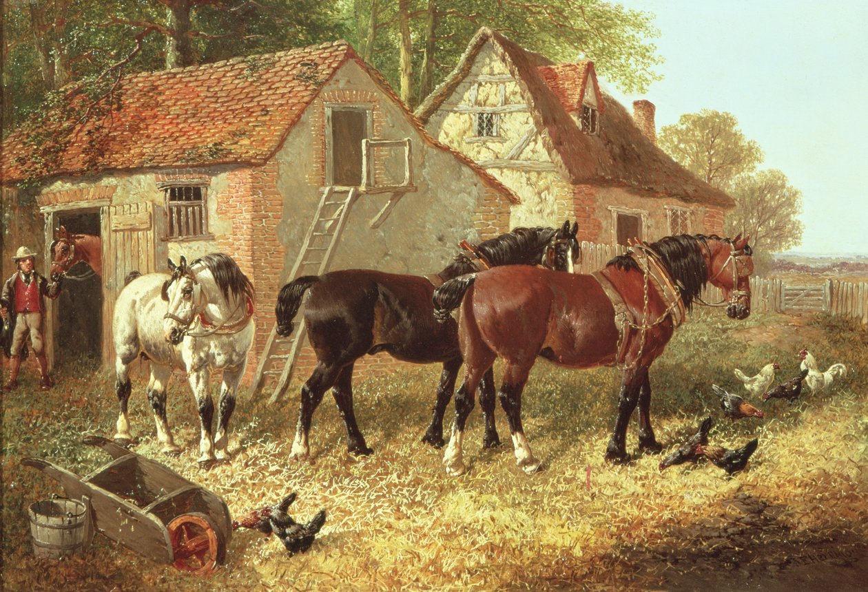 Przygotowanie koni do pługa autorstwa John Frederick Herring Junior