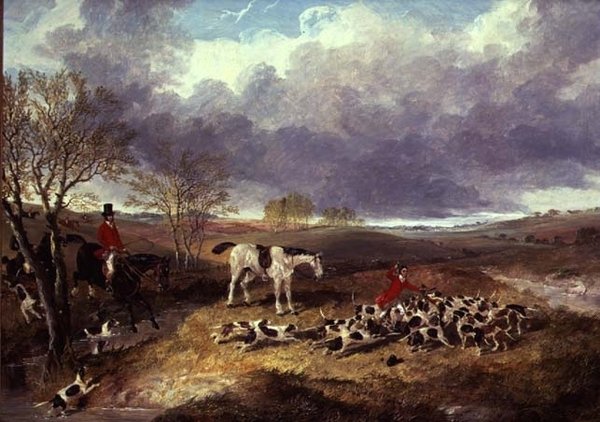 Polowanie na Cambridgeshire: Śmierć (olej na płótnie) autorstwa John Frederick Herring Jnr