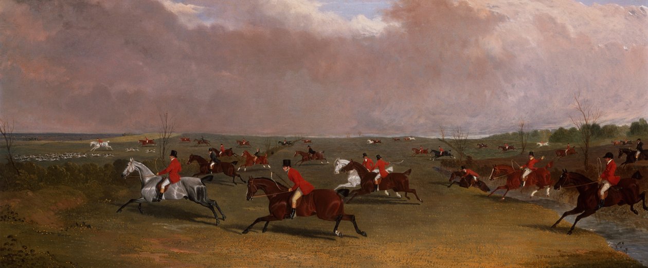 Polowanie w pełnym płaczu (olej na płótnie) autorstwa John Frederick Herring Senior