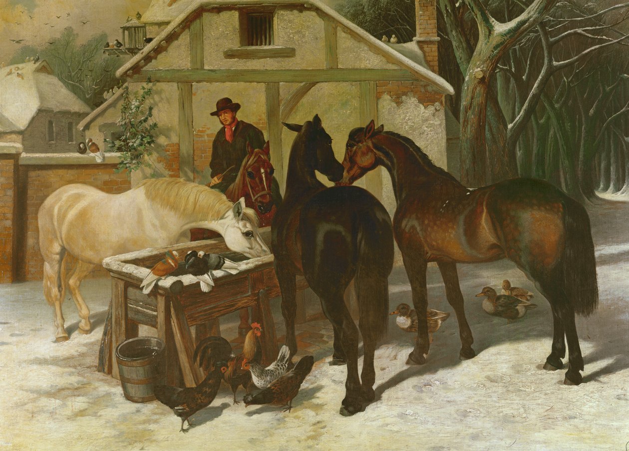 Nad korytem wodnym zimą autorstwa John Frederick Herring Senior