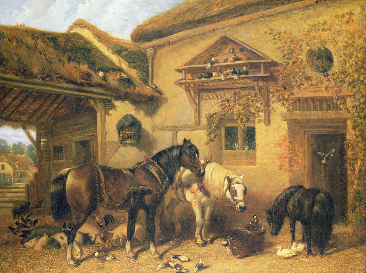 Drzwi chaty i zagroda, 1843 autorstwa John Frederick Herring Senior