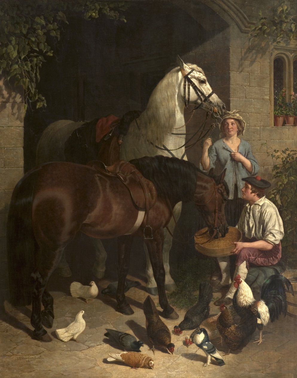 Karmienie koni autorstwa John Frederick Herring Senior