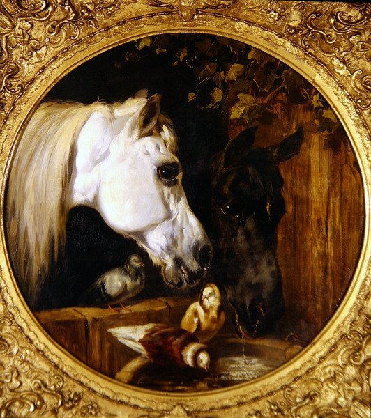 W stajni (olej na płótnie) autorstwa John Frederick Herring Senior