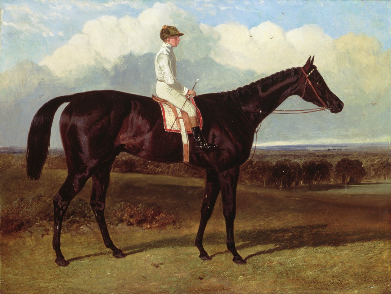 Jonathan Wild a koń rasy Dark Bay, w Goodwood, T.Ryder w górę, 1846 autorstwa John Frederick Herring Senior
