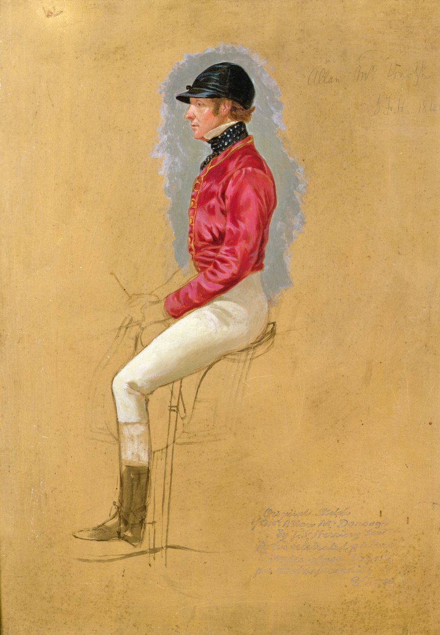 Szkic portretowy Allena McDonougha do filmu „Steeple Chase Cracks” autorstwa John Frederick Herring Senior