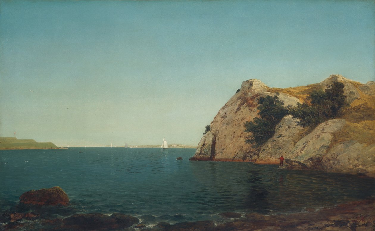 Beacon Rock, port w Newport autorstwa John Frederick Kensett