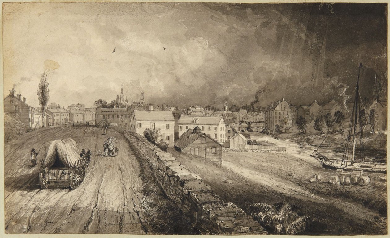 Miasto młynarskie w Connecticut autorstwa John Frederick Kensett
