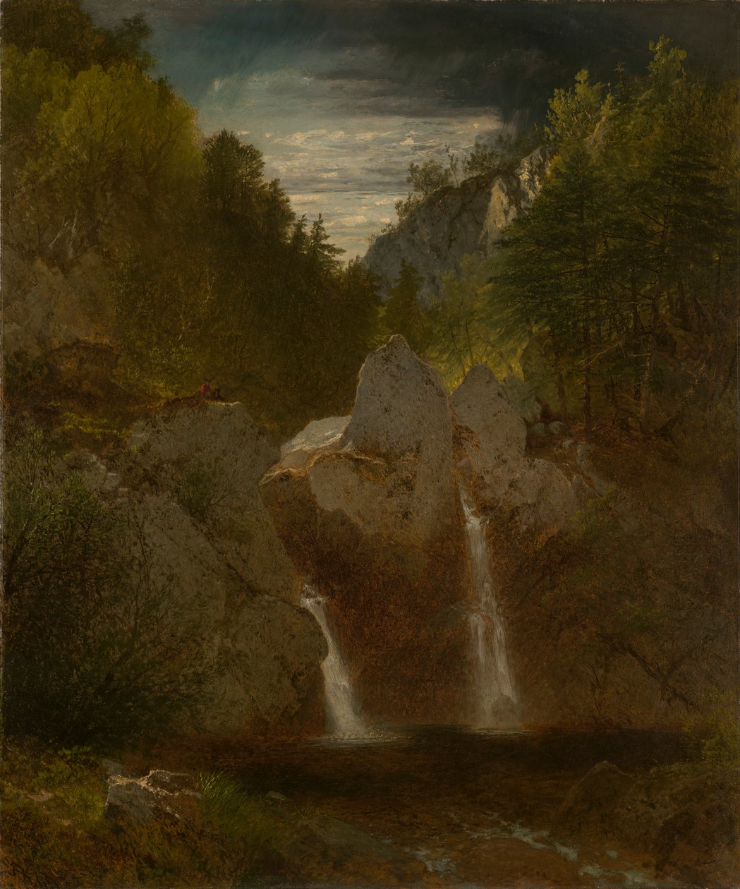 Skalisty basen, wodospad Bash-Bish autorstwa John Frederick Kensett