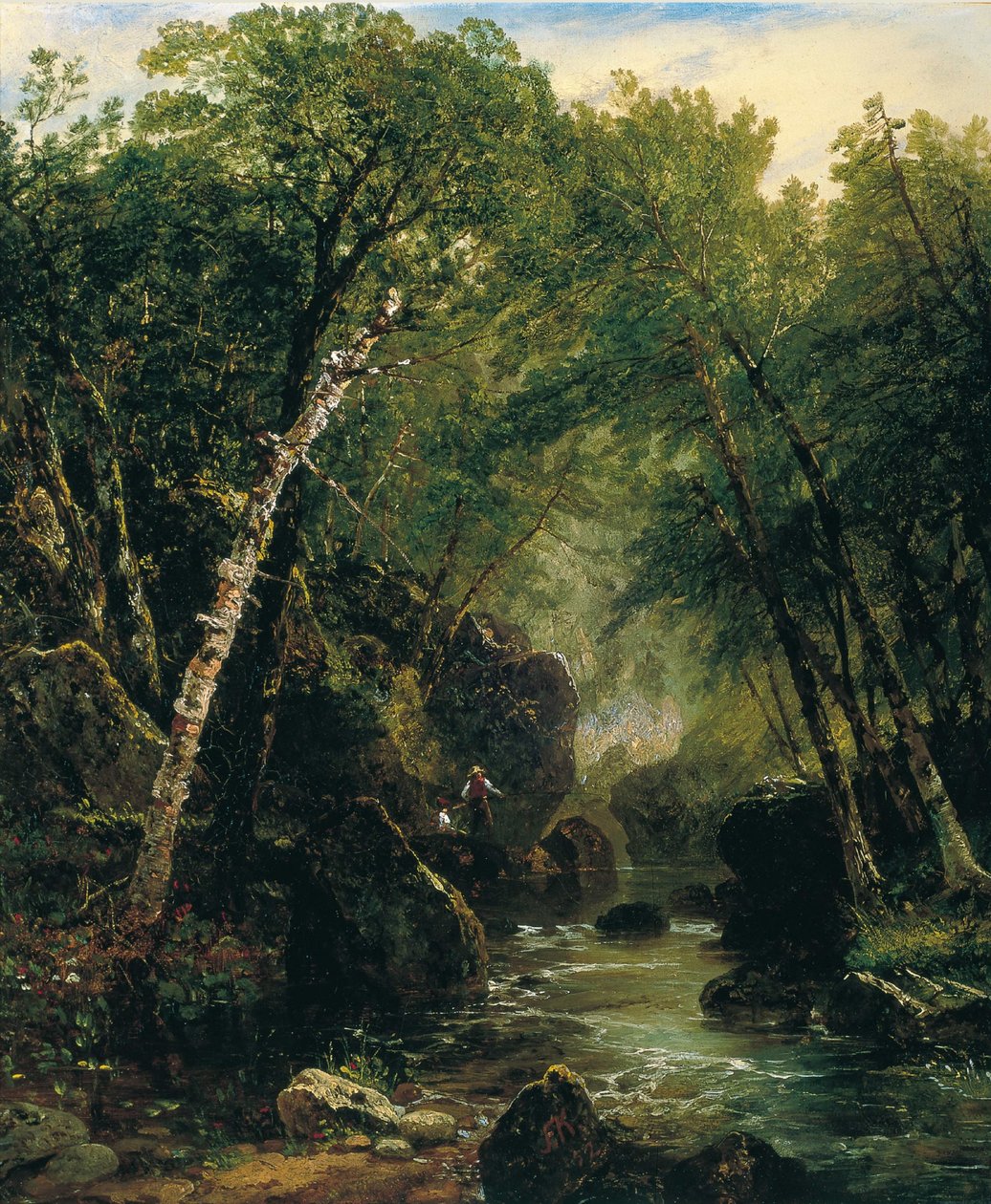 Poławiacz pstrągów autorstwa John Frederick Kensett