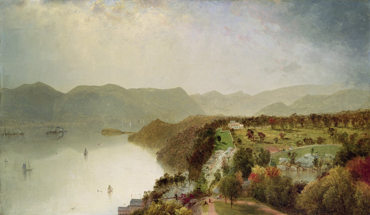 Widok na hotel Cozzen w pobliżu West Point, NY, 1863 autorstwa John Frederick Kensett