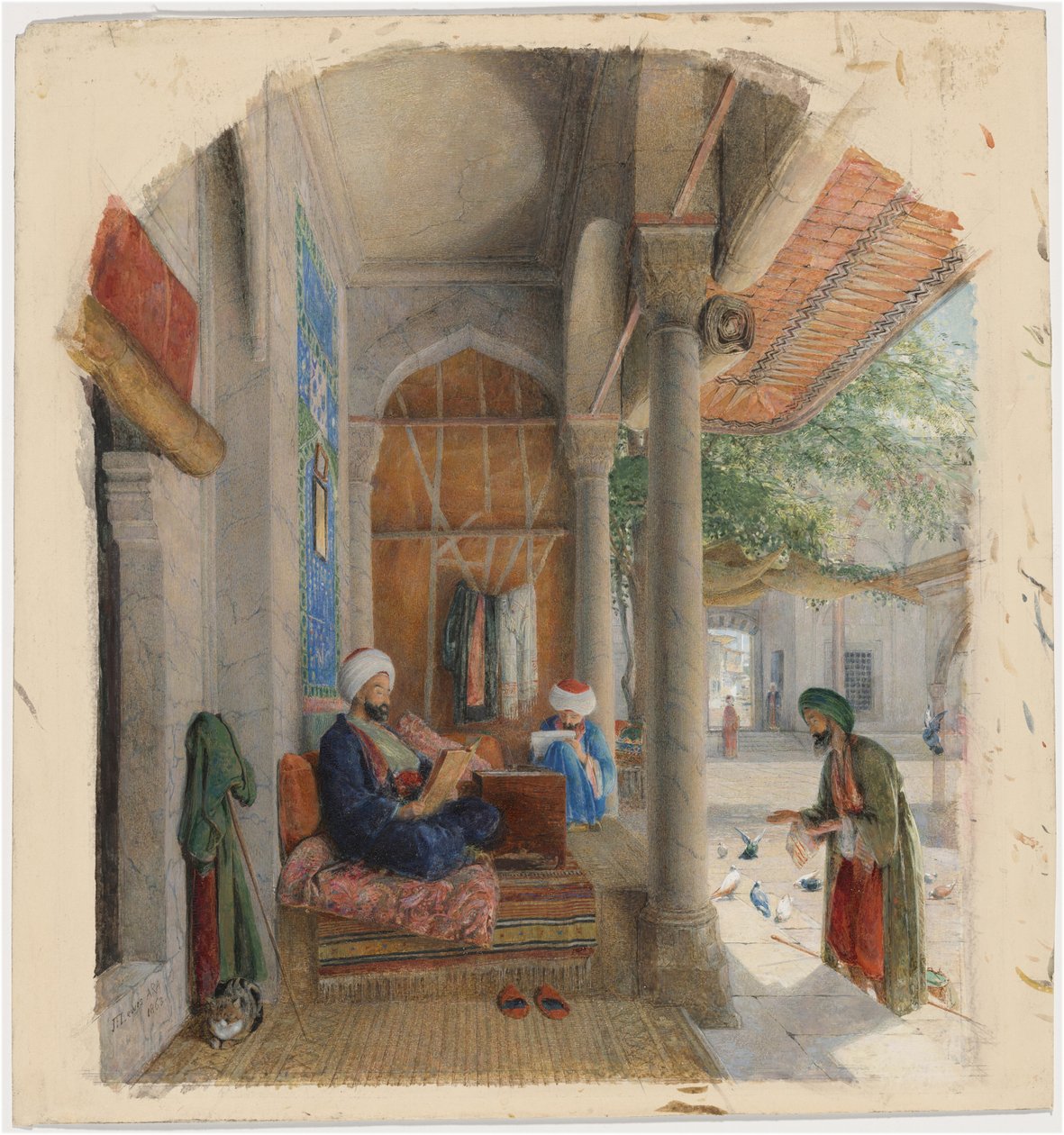 Fakir przed wejściem do meczetu, Konstantynopol autorstwa John Frederick Lewis