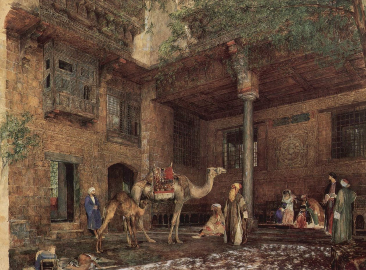 Dziedziniec domu malarza, Kair autorstwa John Frederick Lewis