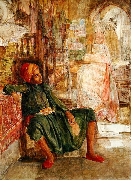 Abdul Hadi, Studium portretowe (olej na panelu) autorstwa John Frederick Lewis