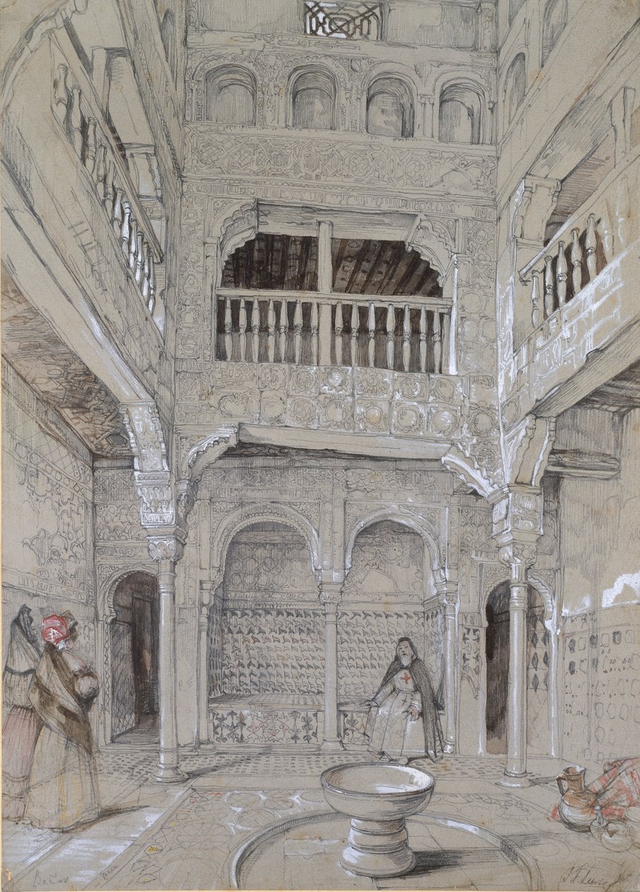 Wejście do Łazienek w Alhambrze, ok. 1830 autorstwa John Frederick Lewis