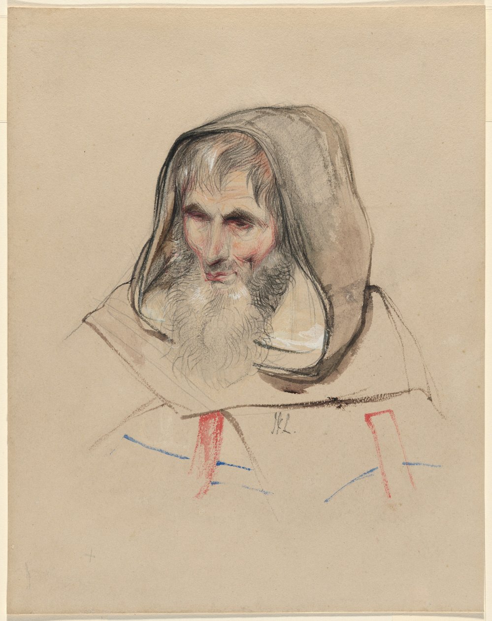 Głowa hiszpańskiego mnicha autorstwa John Frederick Lewis