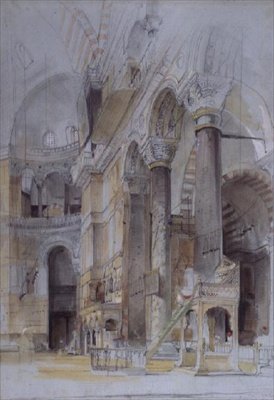 Wnętrze Hagia Sophia, Konstantynopol autorstwa John Frederick Lewis