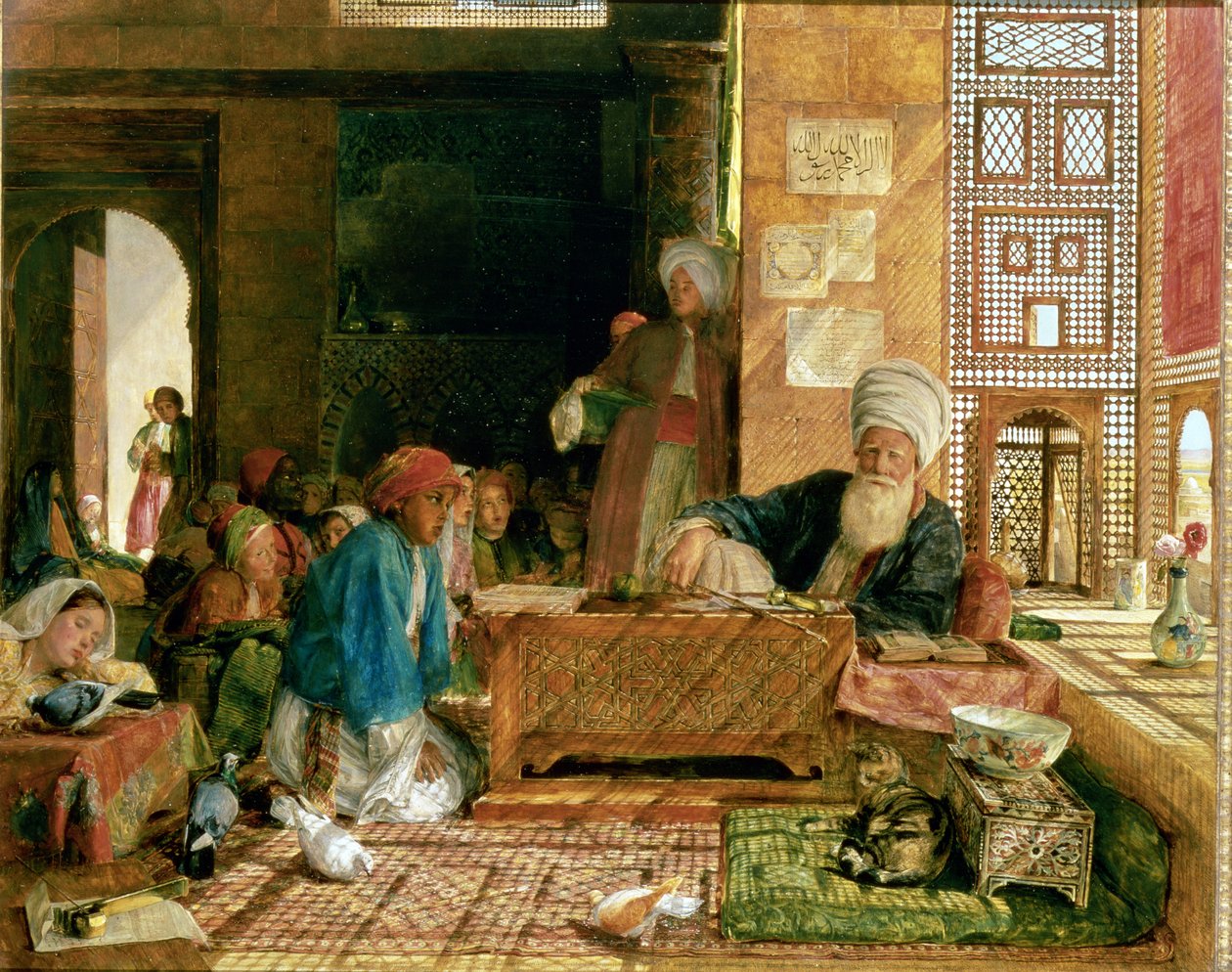 Wnętrze szkoły, Kair (patrz także 22700 i 43799) autorstwa John Frederick Lewis