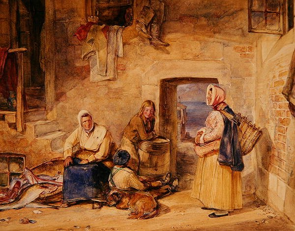 Newhaven Fisherwomen, Edynburg, ok. 1831-32 (akwarela na papierze) autorstwa John Frederick Lewis
