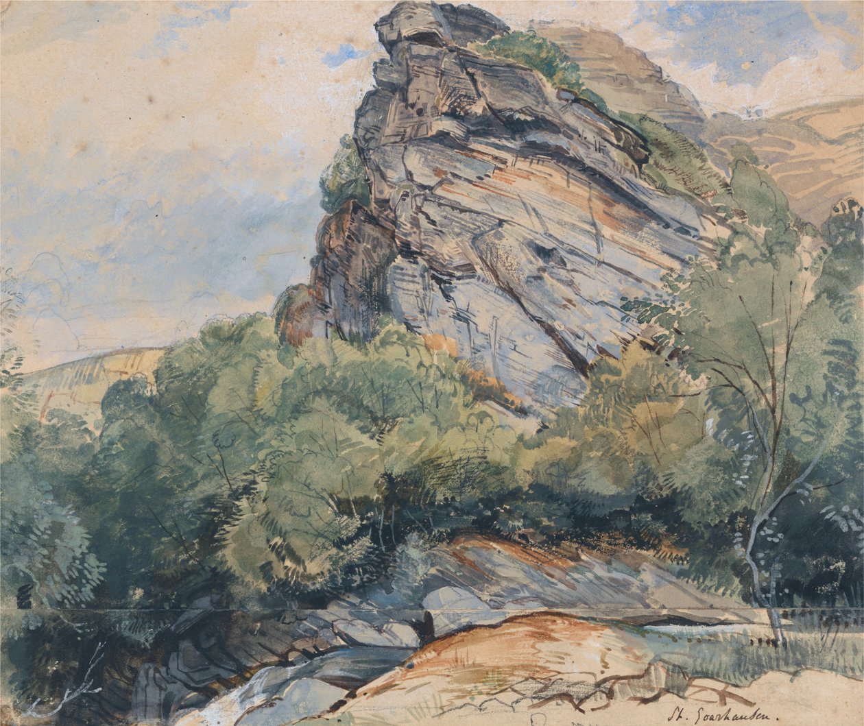 Św. Goarhausen nad Renem między Koblencją a Moguncją autorstwa John Frederick Lewis