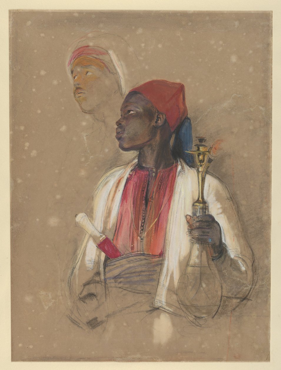Studium do obrazu „Niosący fajkę” autorstwa John Frederick Lewis