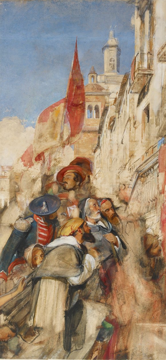 Studium do proklamacji Don Carlos, 1834-1838 autorstwa John Frederick Lewis