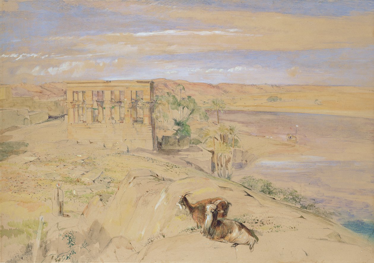 Świątynia Hypaethral w Philae, 1850 (wc) autorstwa John Frederick Lewis