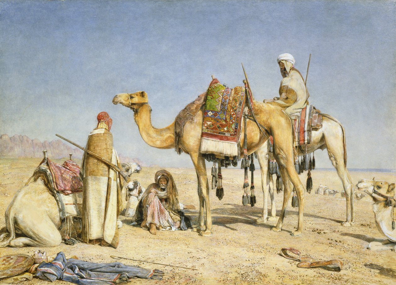 Popołudniowy postój, 1853 (toaleta i gwasz na ołówku na kartonie) autorstwa John Frederick Lewis