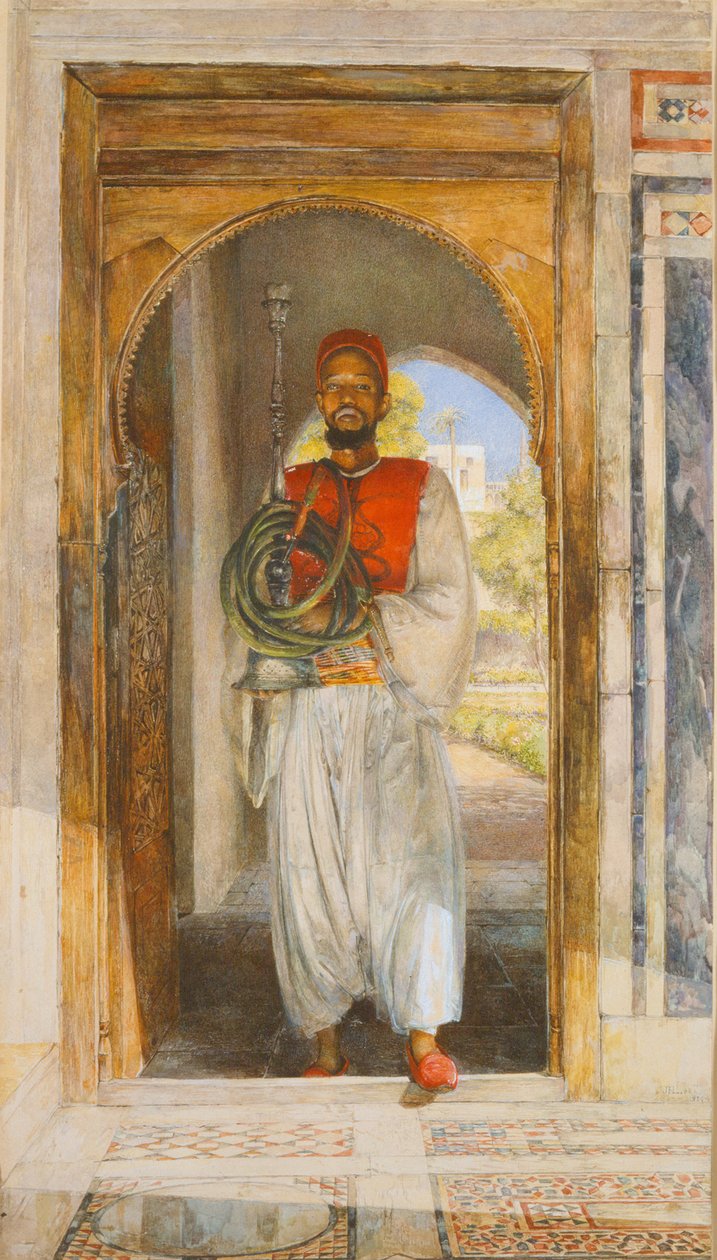 The Pipe Bearer, 1859 (pióro, tusz, płyn i kredka) autorstwa John Frederick Lewis