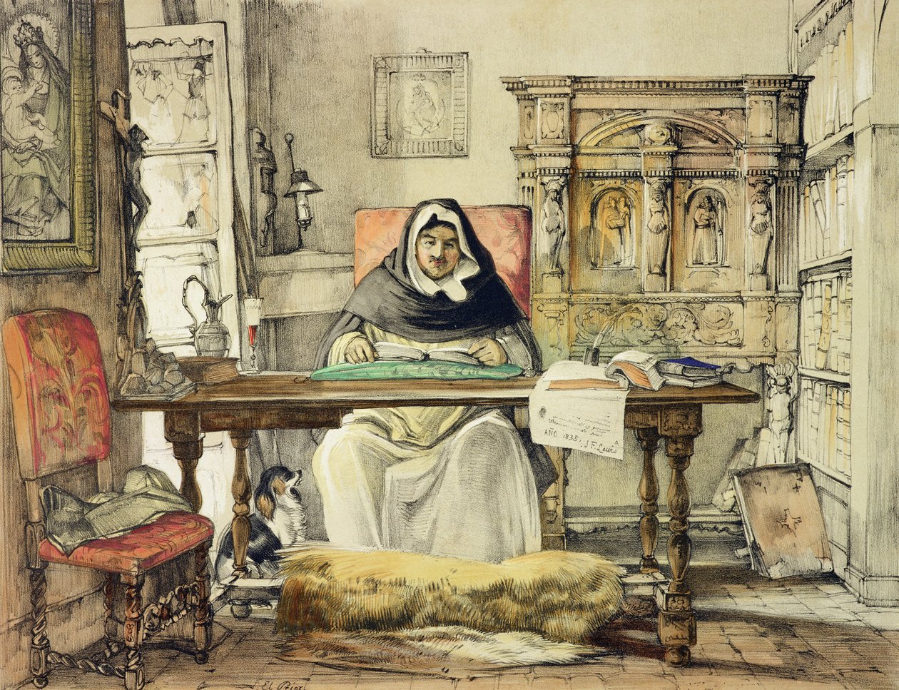 Przeor ze „Sketches of Spain”, ryty przez Charlesa Josepha Hullmandela (1789-1850), opublikowana w 1836 r. autorstwa John Frederick Lewis