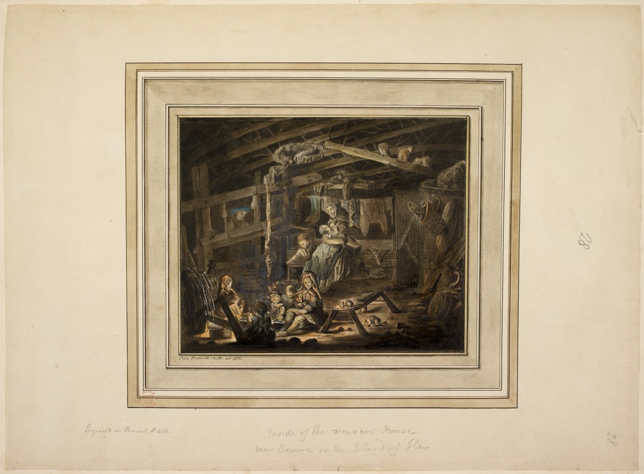 Wewnątrz Domu Tkacza w pobliżu Bomore na wyspie Islay autorstwa John Frederick Miller