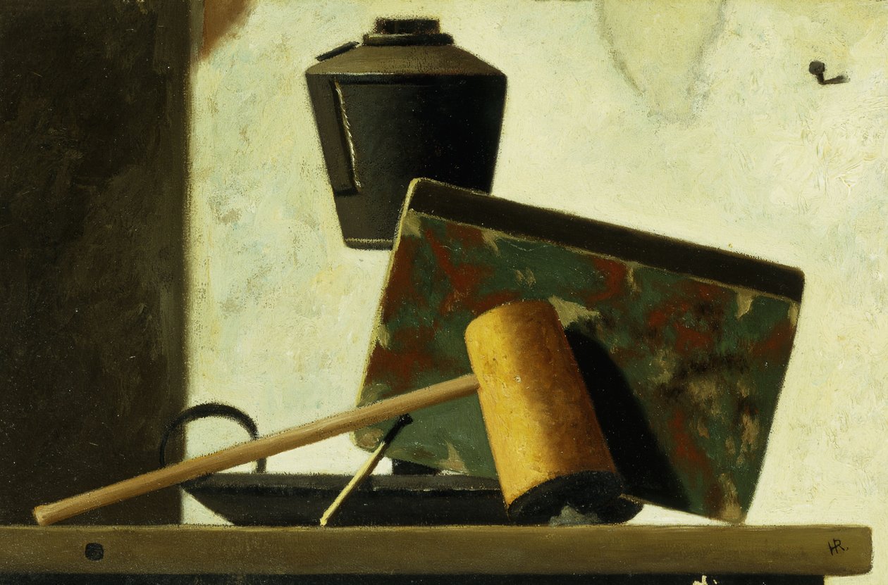 Martwa natura z notebookiem i fajką, autorstwa John Frederick Peto