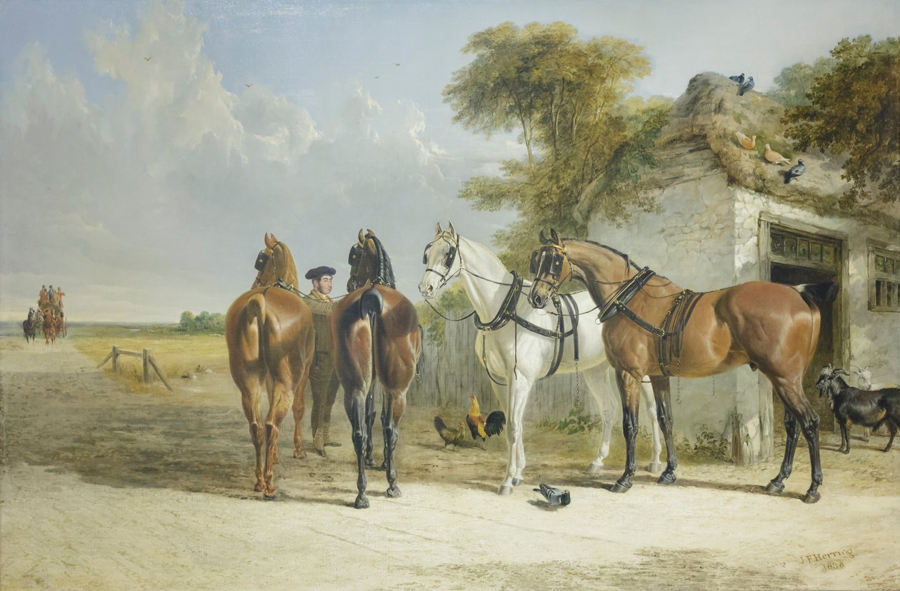 Poczta kurierska, J F Herring (olej na płótnie) autorstwa John Frederick Senior Herring
