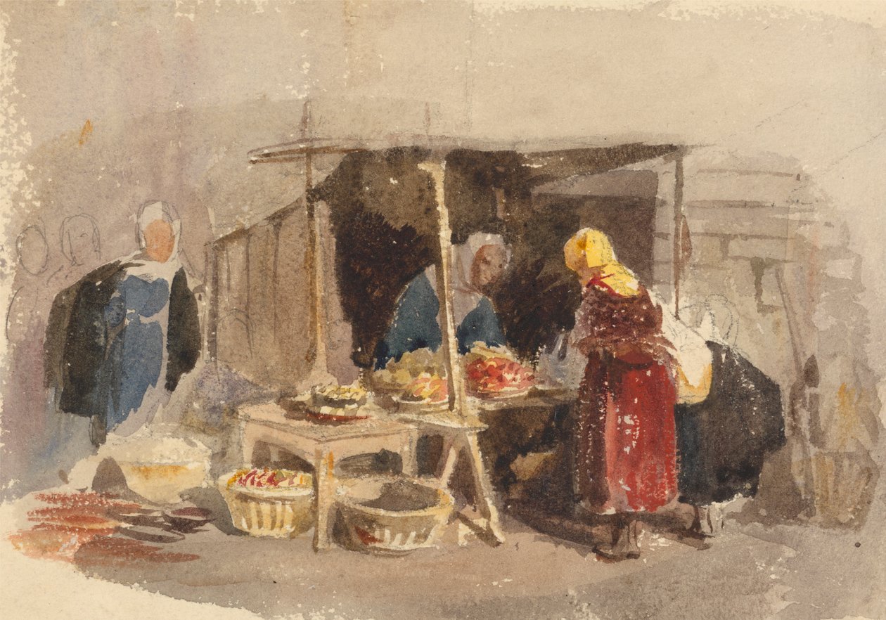 Stragan z owocami na rynku autorstwa John Frederick Tayler