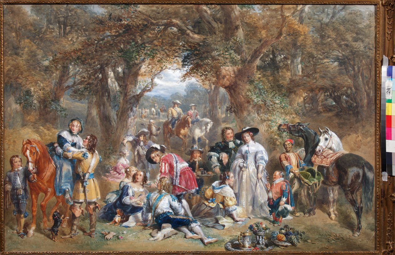 Festyn wiejski w czasach Karola II (1630-1685) - John Frederick Tayler (1802-1889) autorstwa John Frederick Tayler