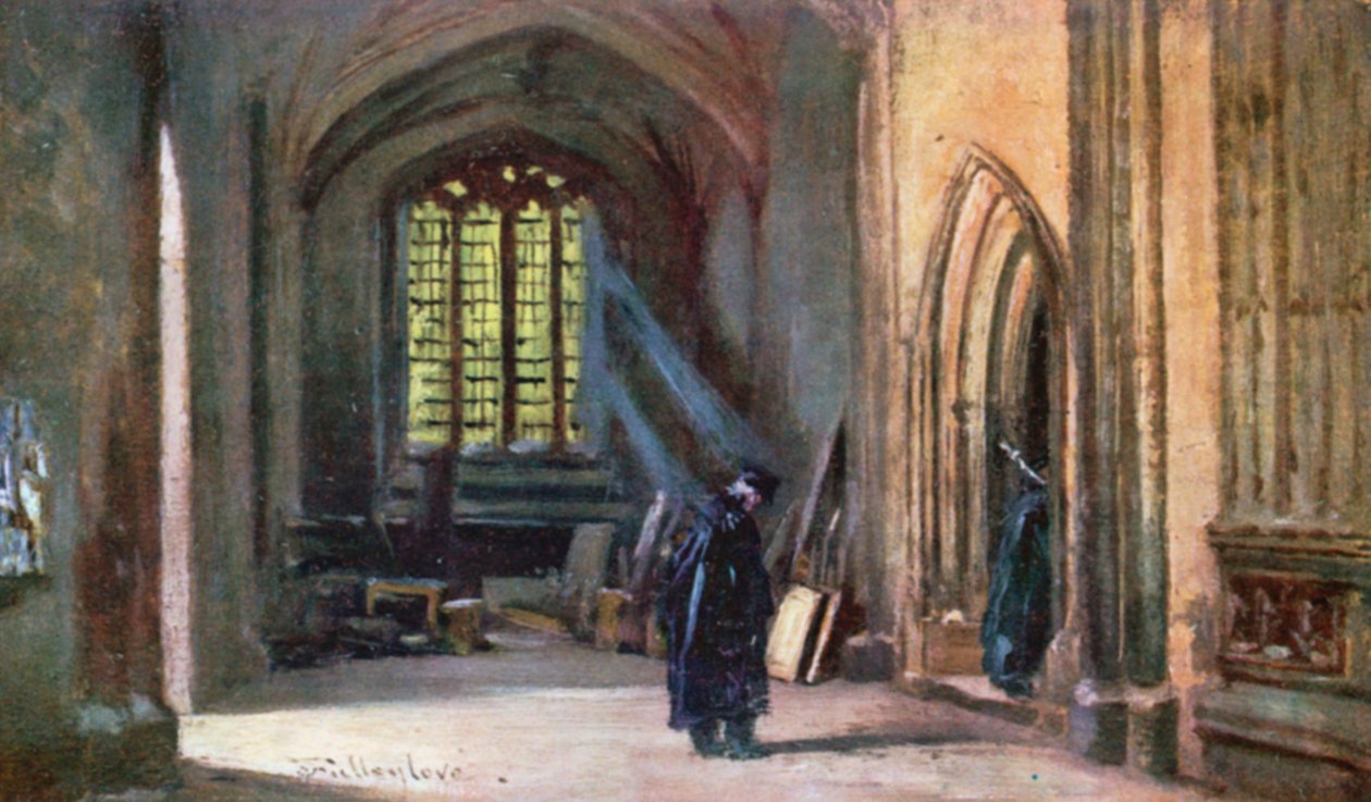 Wejście do Divinity School (kolorowa litografia) autorstwa John Fulleylove