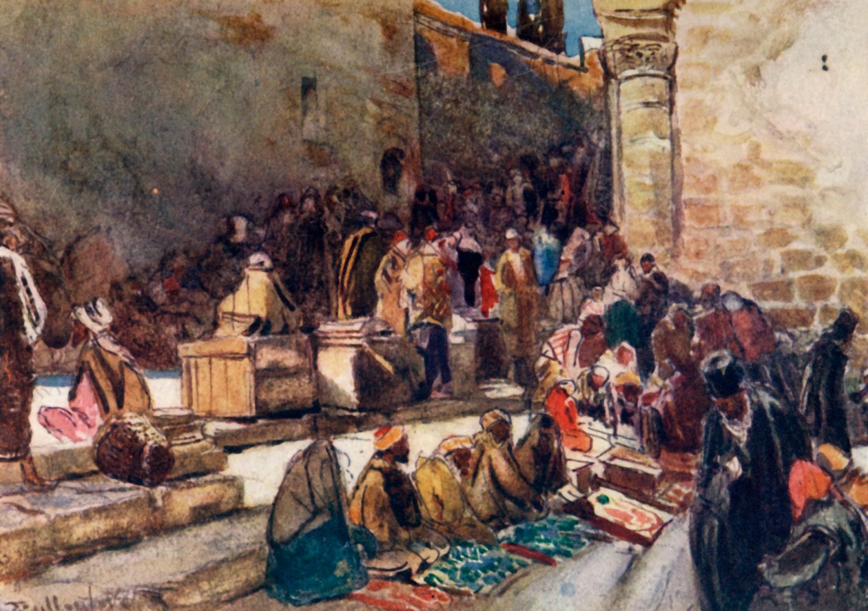 Wejście na Dziedziniec Bazyliki Grobu Świętego. - Jerozolima, 1902. autorstwa John Fulleylove