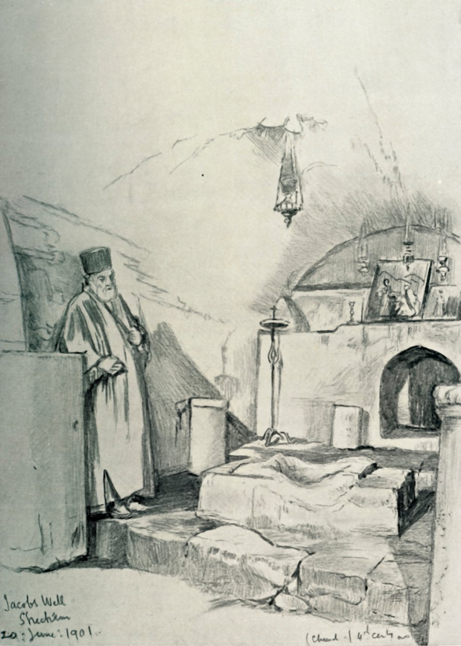 Jacobs Well w Shechem Nablus, 1902. autorstwa John Fulleylove