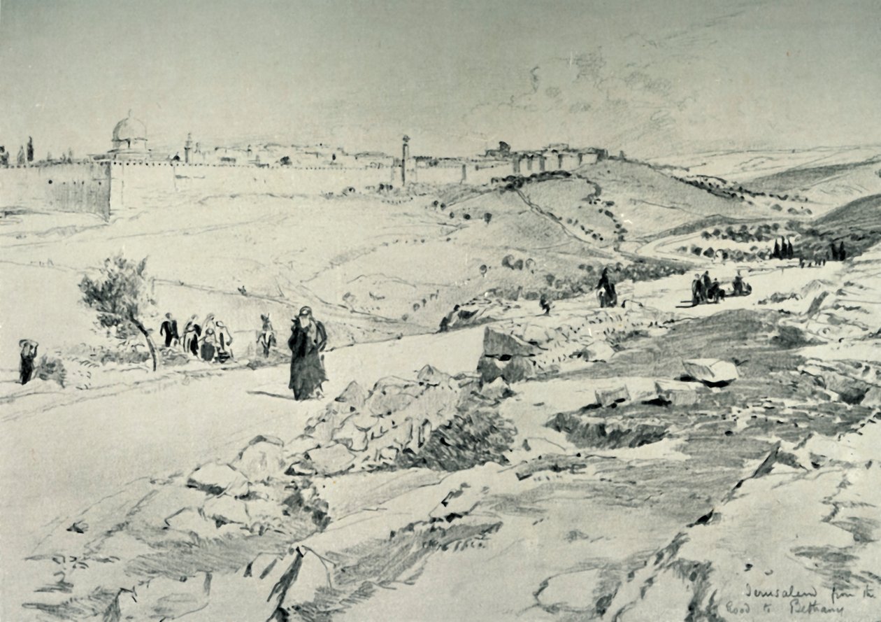 Jerozolima, z drogą z Betanii, 1902. autorstwa John Fulleylove