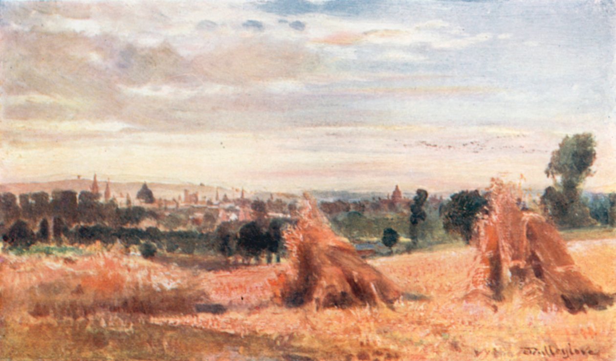 Oxford z Headington Hill (kolorowa litografia) autorstwa John Fulleylove