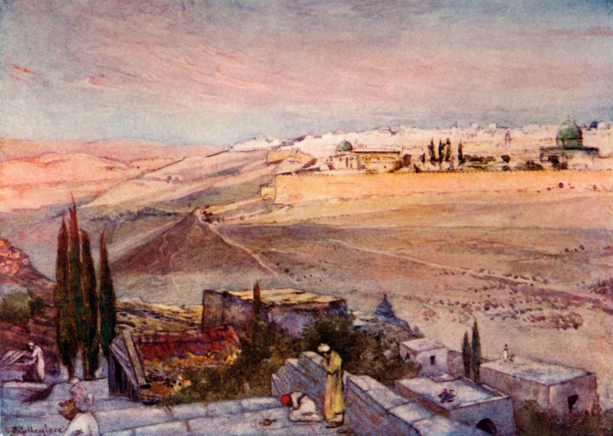 Wschód słońca z Góry Oliwnej, 1902. autorstwa John Fulleylove