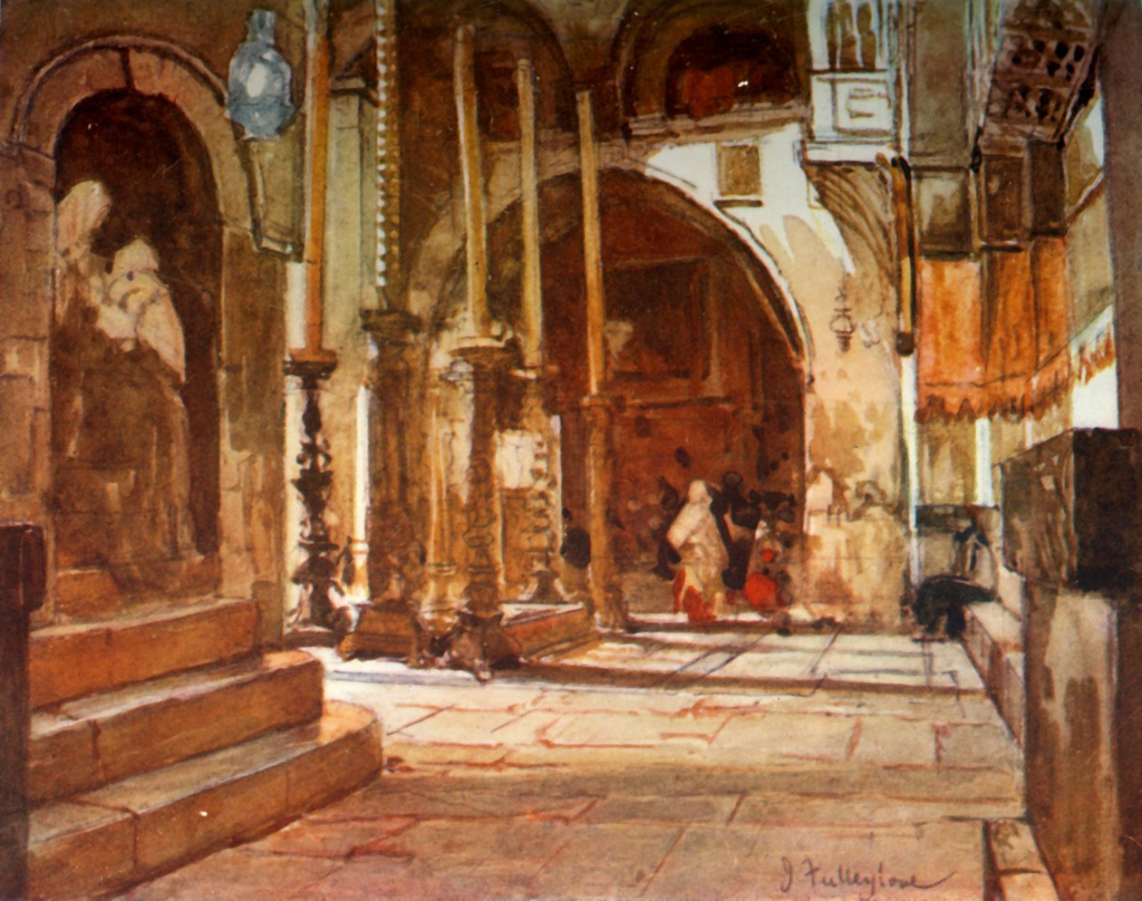 Kamień Namaszczenia z kościoła Obejścia Krzyżowców, 1902. autorstwa John Fulleylove
