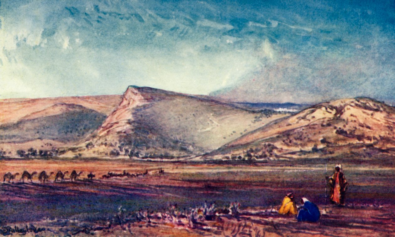 Wzgórza wokół Nazaretu od równiny Ezdrelon, 1902. autorstwa John Fulleylove