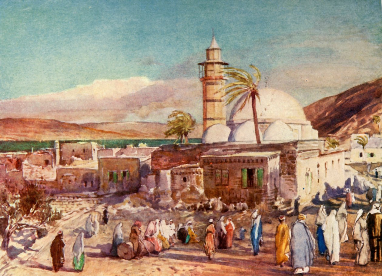 Meczet w Tyberiadzie i Jezioro Galilejskie, 1902. autorstwa John Fulleylove