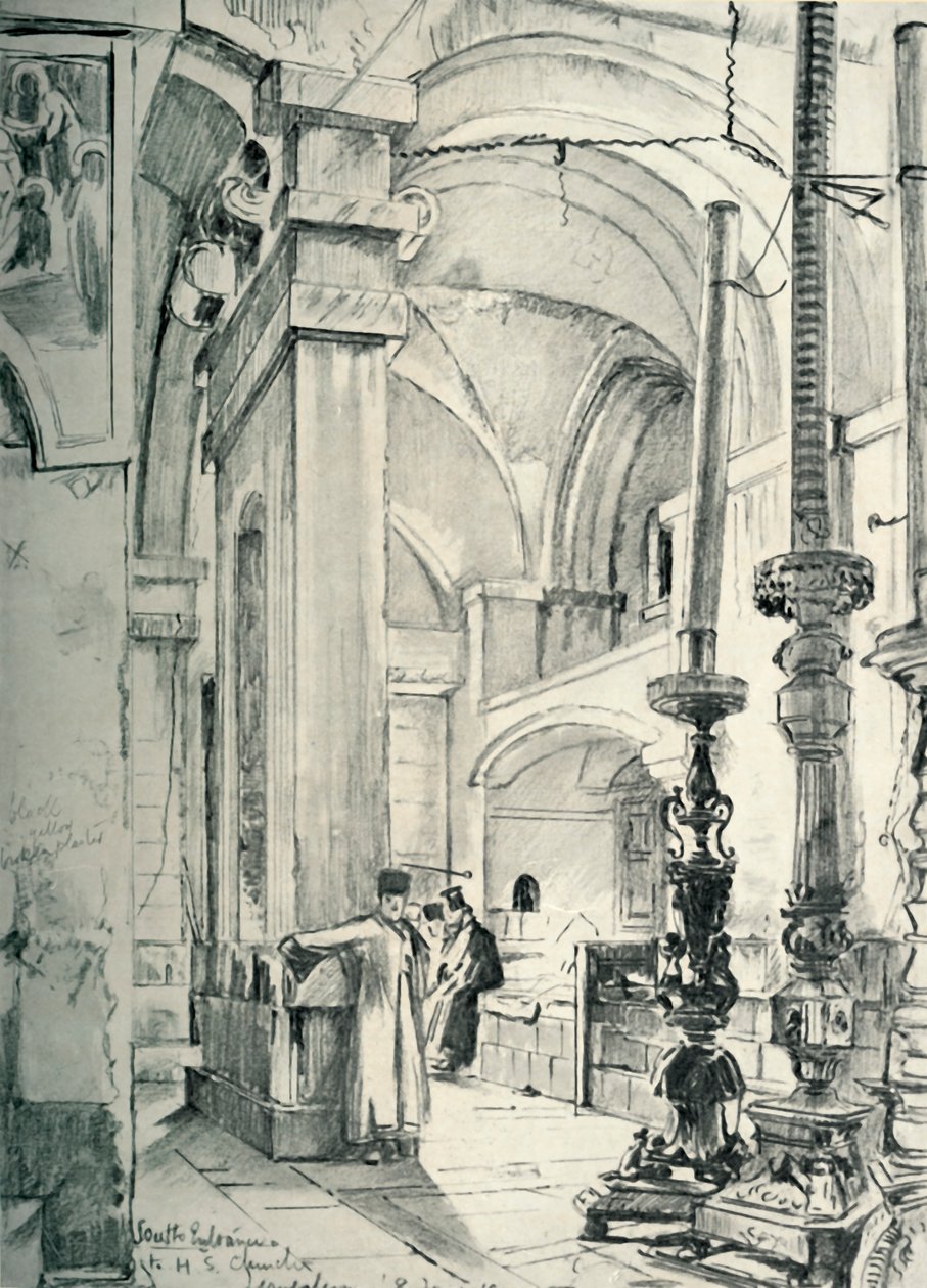 Przedsionek kościoła Grobu Świętego, 1902 r. autorstwa John Fulleylove