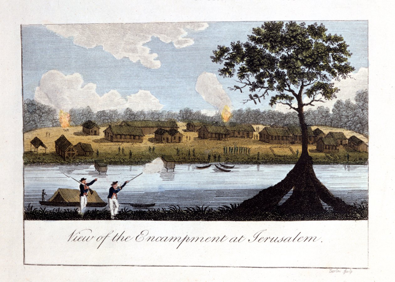 Widok na obóz w Jerusalam, 1813 autorstwa John Gabriel Stedman