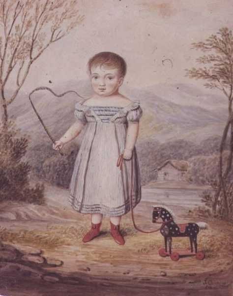 Dziewczyna z koniem-zabawką autorstwa John Gadsby Chapman