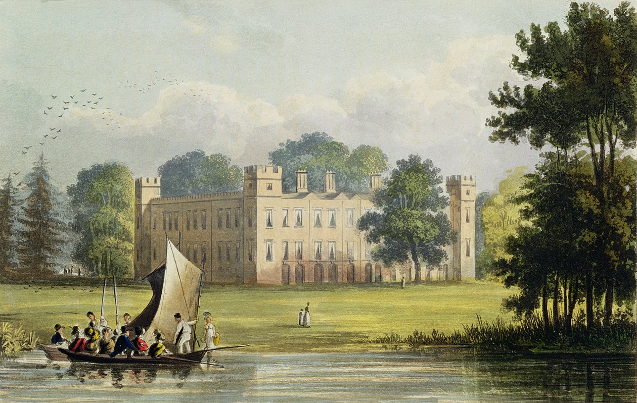 Dom w Sion, z "Repozytorium Sztuki" R. Ackermanna (1764-1834), wydanego w 1823 r. (rycina kolorowa) autorstwa John Gendall