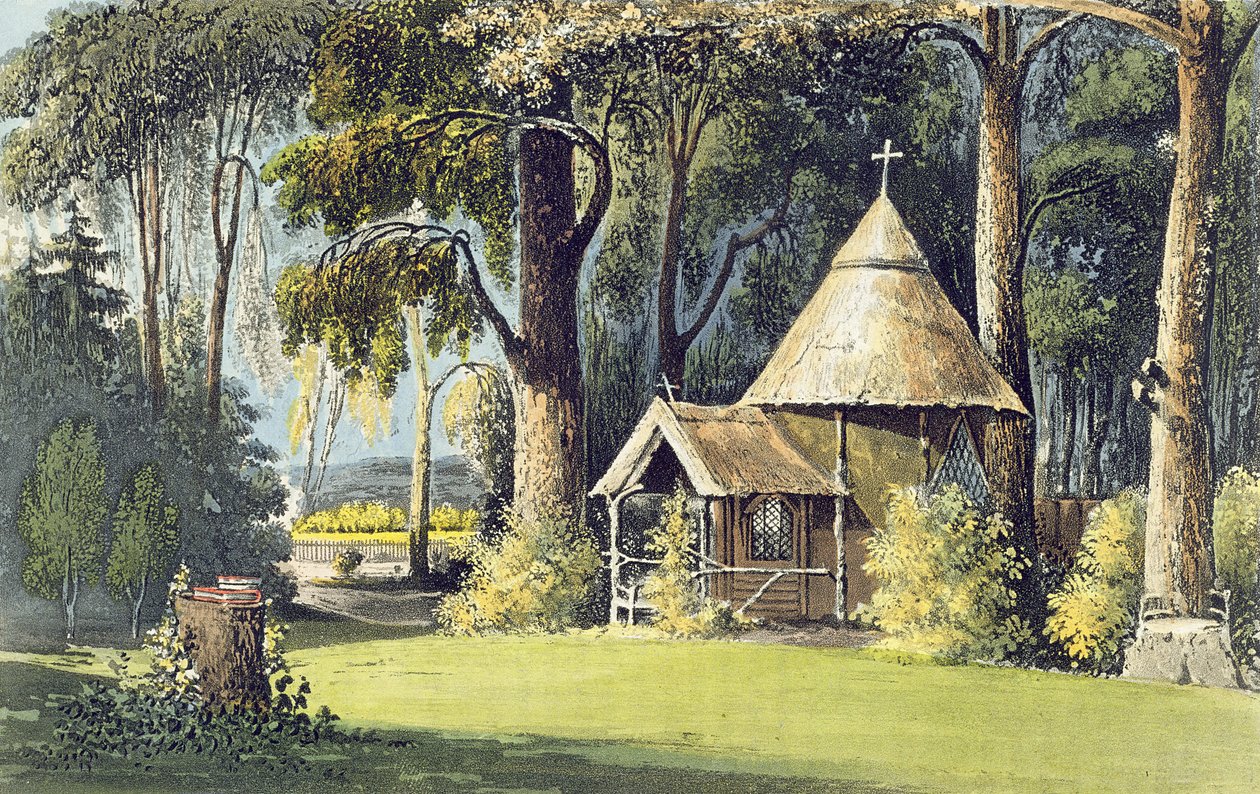 Pustelnia, z Repozytorium Sztuki Ackermanna, 1809-28 autorstwa John Gendall