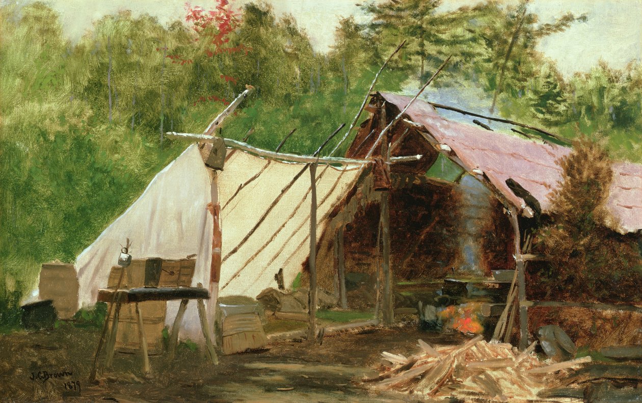 Obóz w lesie Maine, nr 3 autorstwa John George Brown